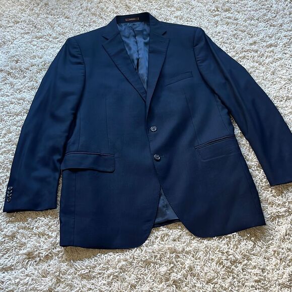 Peter Millar Suit Jacket Blazer Sport Coat Mens 44T Wool Navy - Picture 1 of 16